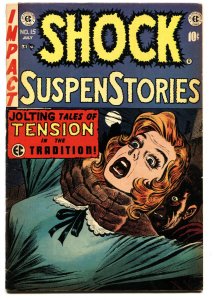 Shock SuspenseStories #15 1954-EC violent choking cover-Pre-Code horror 