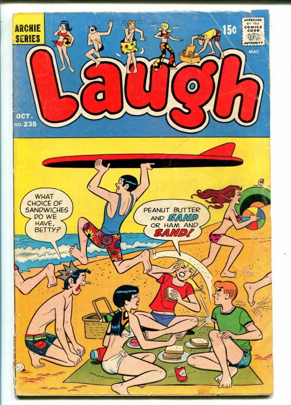 LAUGH #235-1970-MLJ/ARCHIE-SURF BOARD COVER-BETTY-VERONICA-JUGHEAD-good
