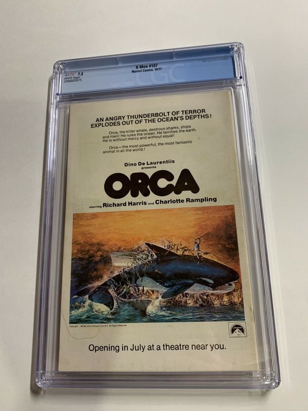 Uncanny X-men 107 Cgc 7.5 White Pages 1st Star Jammers Marvel Bronze