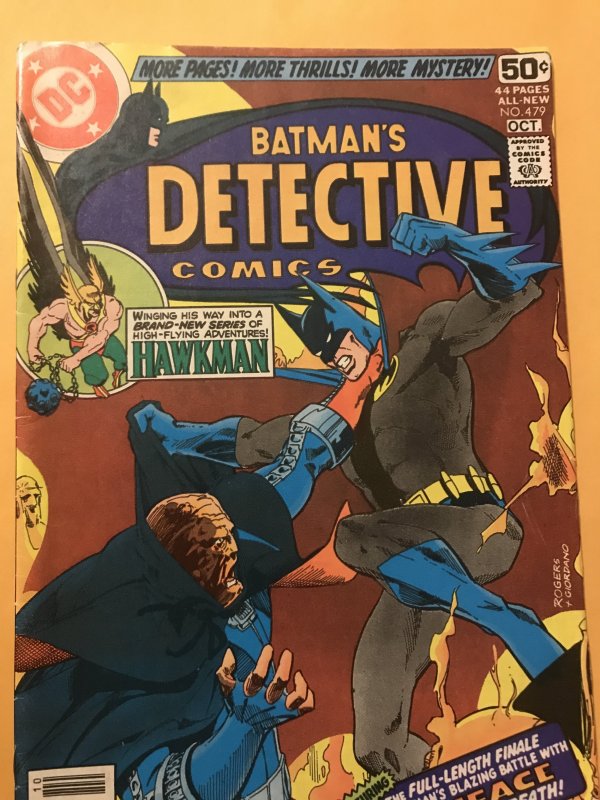Detective Comics #479 : DC 10/79 Fn/VF; Clayface classic; Hawkman back-up