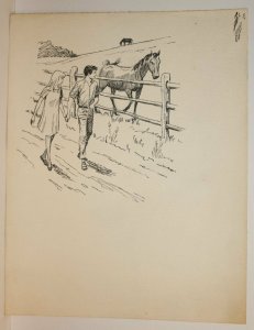 Young Couple on Horse Farm art by George Papp
