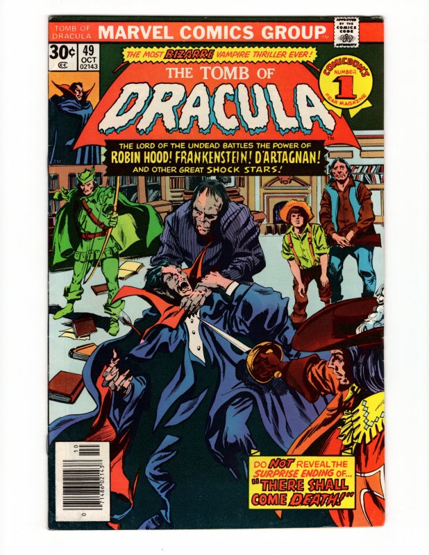 TOMB OF DRACULA #49 (7.0-7.5) Frankenstein Appearance Marvel Comics Bronze Age