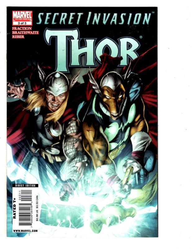 3 Secret Invasion: Thor Marvel Comic Books # 1 2 3 Fraction Beta Ray Bill BH40