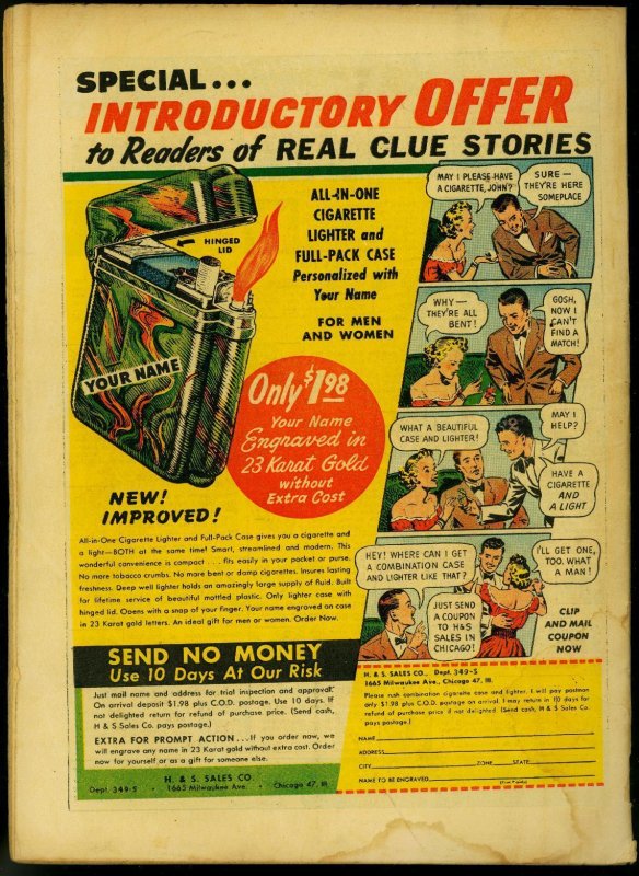 Real Clue Crime Stories Vol. 5 #10 1950- Roulette Gambling cover G/VG