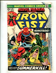 MARVEL PREMIERE #24 (5.0) IRON FIST!! 1975