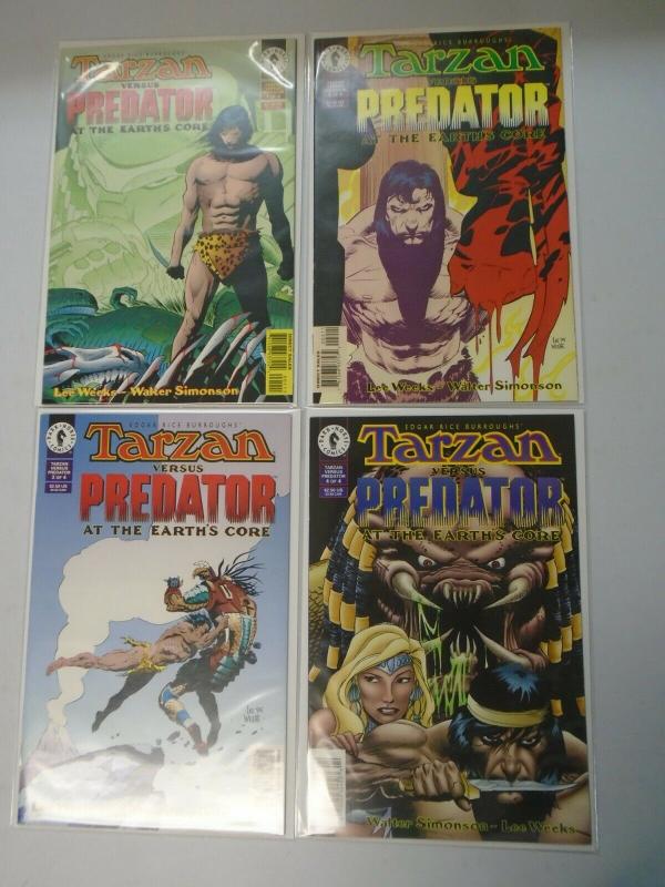 Tarzan vs Predator at the Earth's Core set #1-4 average 8.5 VF+ (1996)