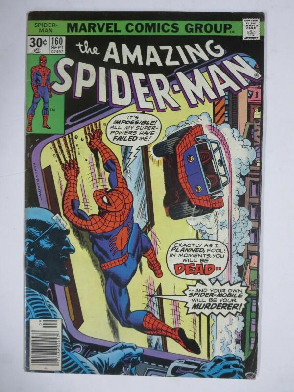 AMAZING SPIDER-MAN  #160 (Marvel,9/1976) GOOD (G) Spider-Mobile! Wein & Andru