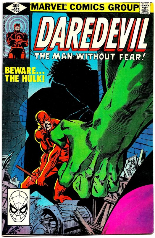 DAREDEVIL #163 (1980) 7.0 FN/VF  Frank Miller & Klaus Janson! THE HULK!!