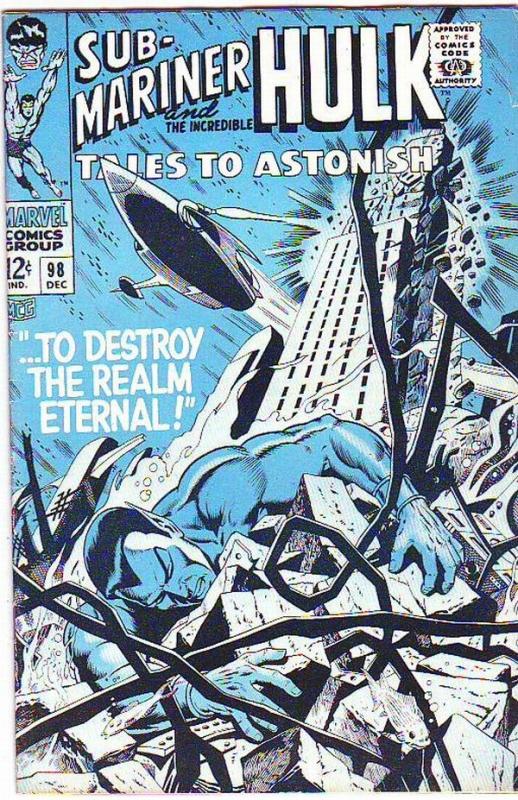 Tales to Astonish #98 (Dec-67) FN/VF Mid-High-Grade Incredible Hulk, Namor