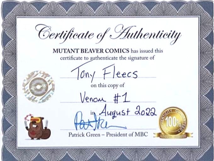VENOM #1  (2021) TONY FLEECS VARIANT SIGNED SET TRADE/VIRGIN W/COA.
