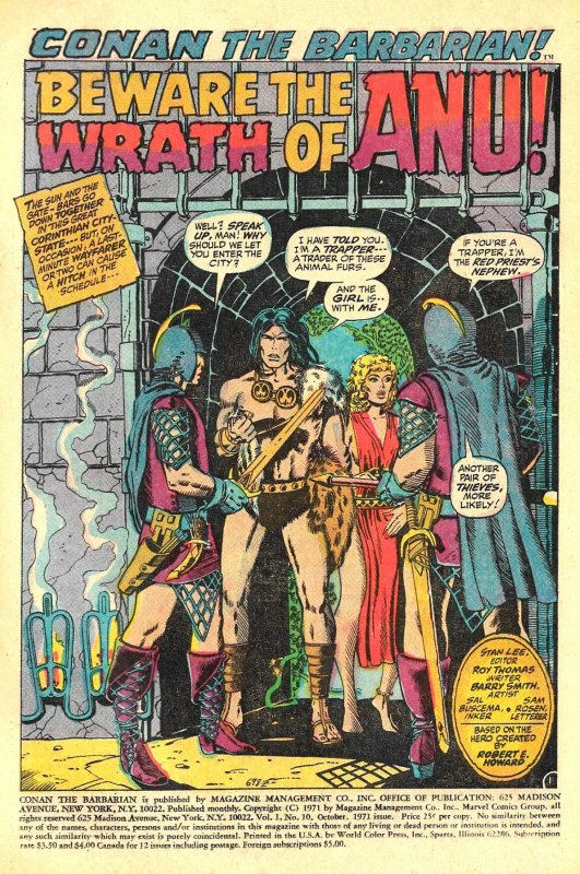 CONAN THE BARBARIAN #9 & 10 (1971) 7.0 FN/VF Roy Thomas & Barry Windsor-Smith!