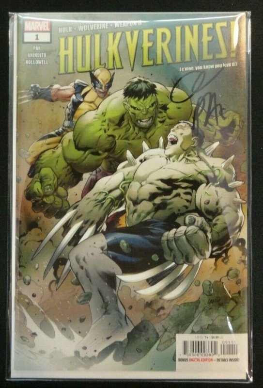 Hulkverines #1 Regular Cover Signed By Greg Pak + COA Hulk, Wolverine NM