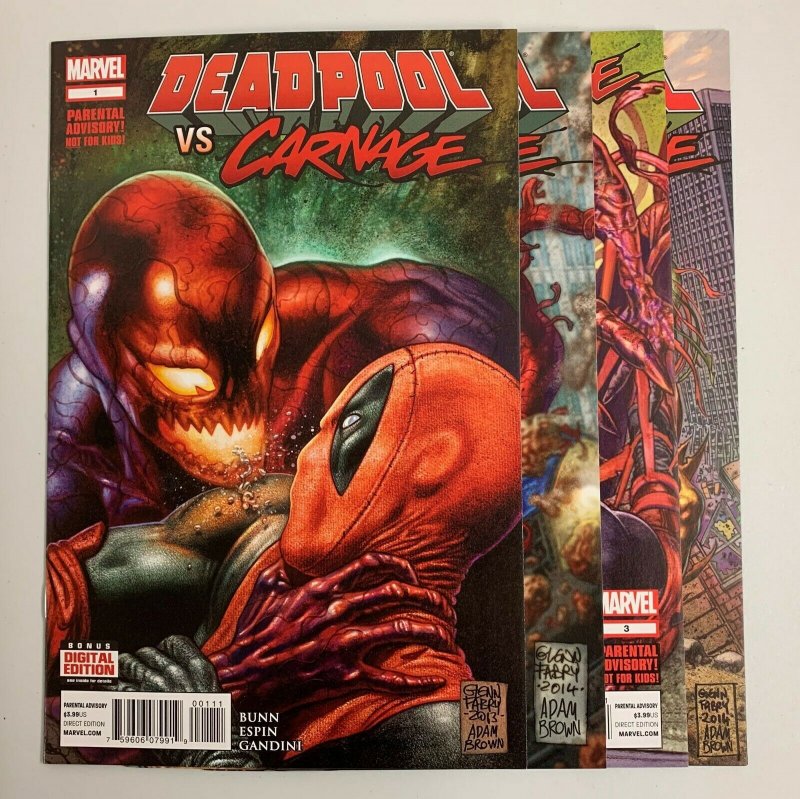 Deadpool Vs Carnage #1-4 Set (Marvel 2014) 1 2 3 4 Cullen Bunn (9.0+) 