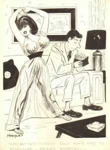 Sexy Lingerie Babe Needs Money - Humorama 1965 art by Lowell Hoppes