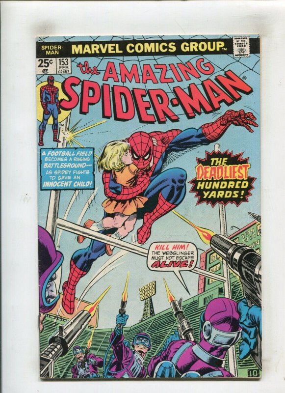 AMAZING SPIDER-MAN #153 (6.0/6.5) THE DEADLIEST HUNDRED YARDS!! 1976