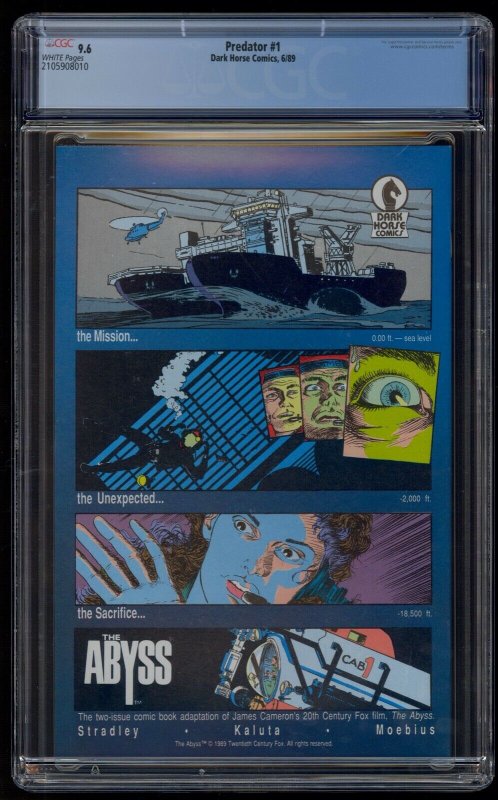 Dark Horse Comics Predator #1 CGC 9.6 1st Appearance in Comics!