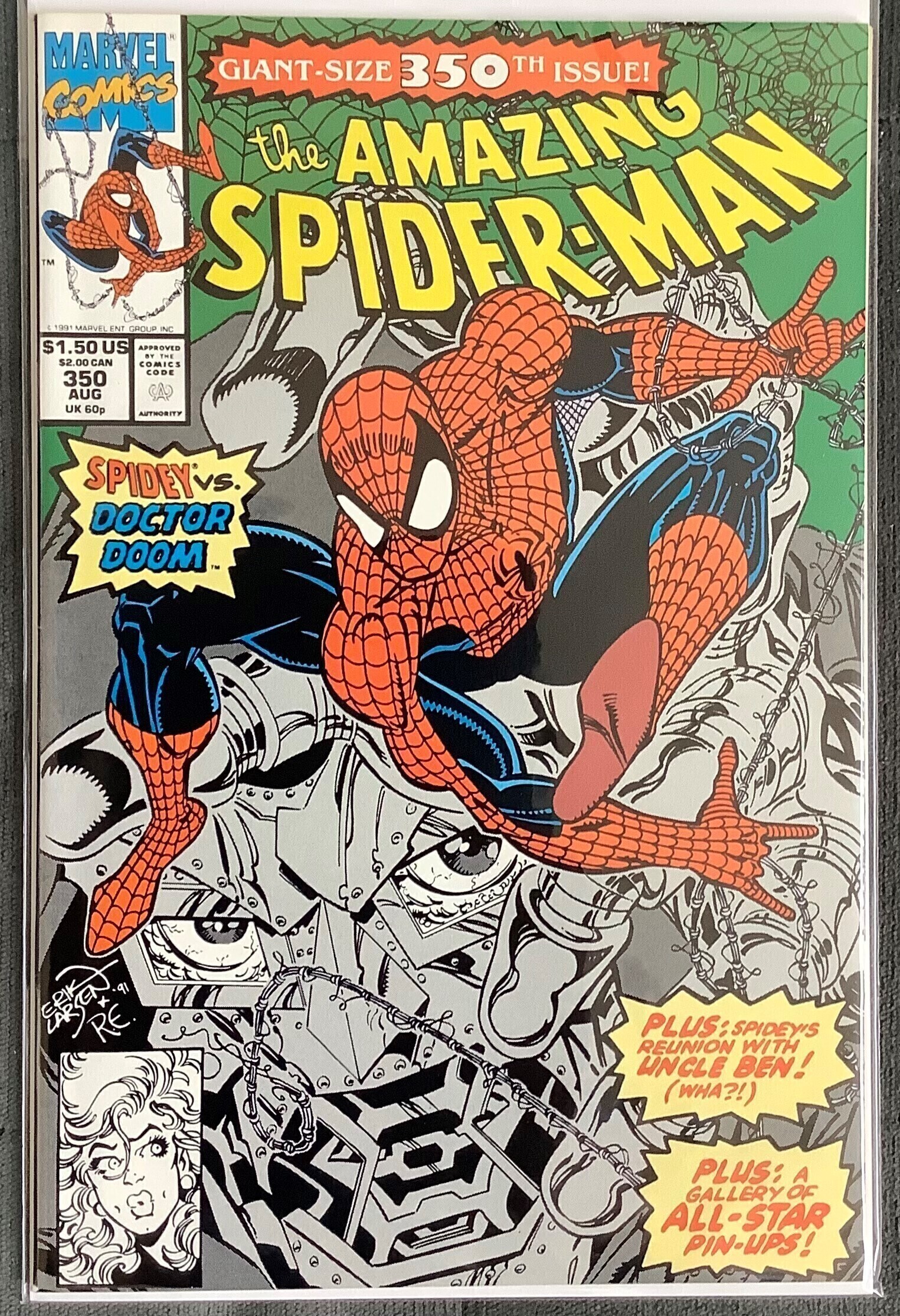 The Amazing SpiderMan 350 (1991, Marvel) Doctor Doom appearance. NM