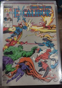 EXCALIBUR # 14 1989 MARVEL CROSS TIME CAPER PT  3 CAPTAIN BRITAIN NEWSTAND