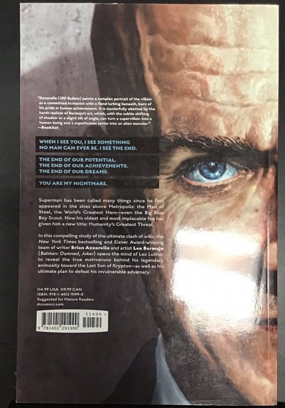 Luthor DC Black Label Edition TPB Brian Azzarello DC Comics