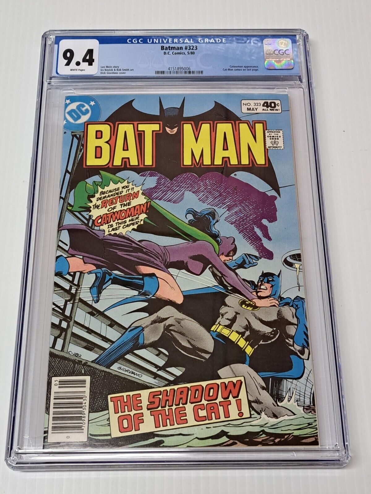 Batman #323 CGC  Catwoman Cat-Man Dick Giordano Newsstand White Pages |  Comic Books - Bronze Age, DC Comics, Catwoman, Superhero / HipComic