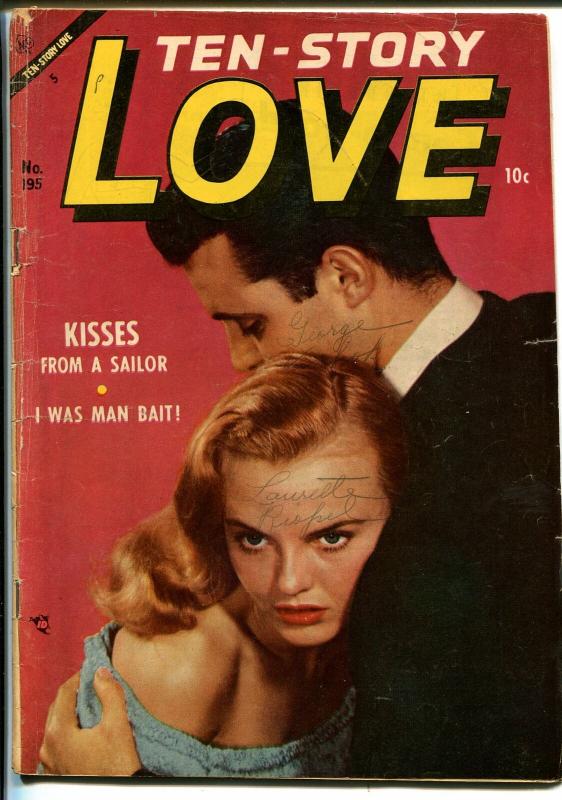 Ten-Story Love #195 1954-Ace-former pulp-spicy romance art-photo cover-VG