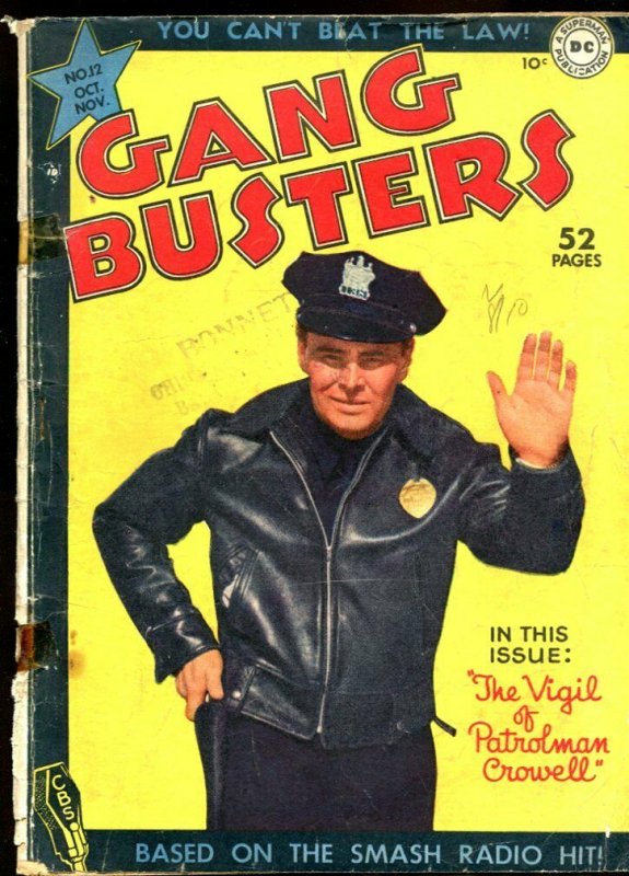 GANG BUSTERS #12-PHOTO COVER-PRE-CODE CRIME-DC-COPS G/VG