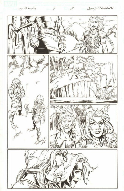 Fear Itself: The Fearless #4 p.2 - Young Valkyrie & Sigmund - art by Mark Bagley