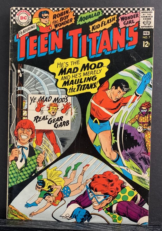 Teen Titans #7 (1967) Nick Cardy Cover 1st Appearance of The Mad Mod