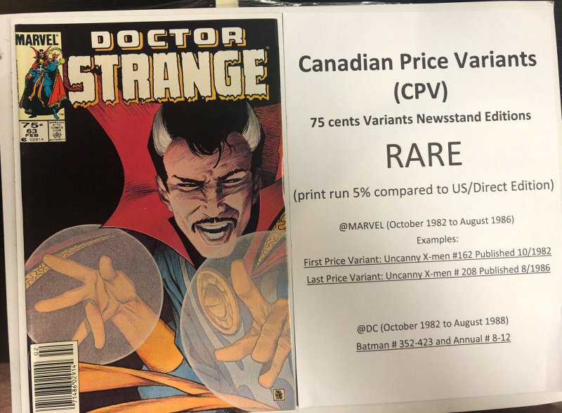 Doctor Strange (1983) # 63 (VF/NM) Canadian Price Variant CPV...