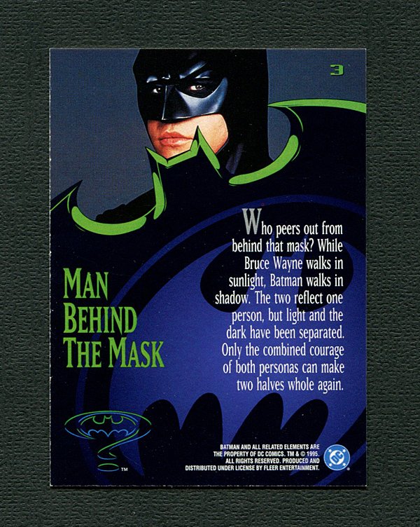 Batman Forever Card #3 ( Mint ) / Val Kilmer / 1995 Fleer