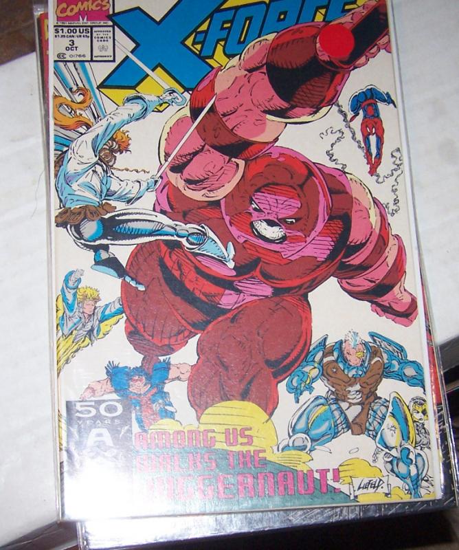 X-Force #3  OCT 1991 Marvel  CABLE+ JUGGERNAUT SPIDERMAN LIEFELD CANT DRAW FEET