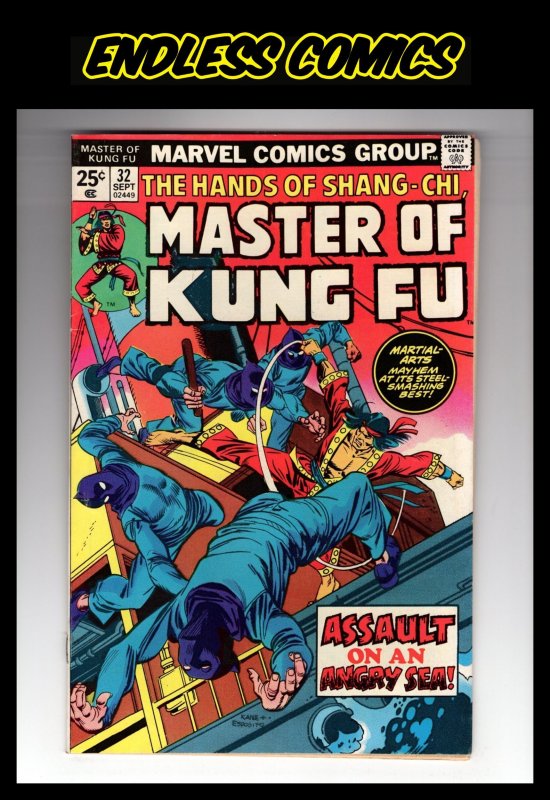 Master of Kung Fu #32 (1975) ASSASSIN ON AN ANGRY SEA! / HCA1