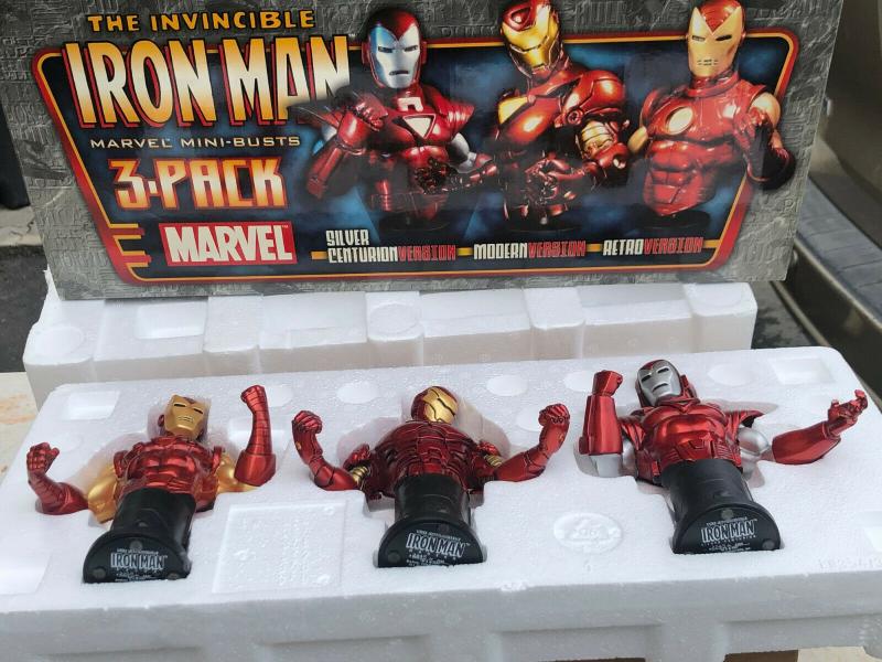 Iron Man 3 pack Silver Centurion Modern Retro Marvel Bowen Mini Bust 2235/2500