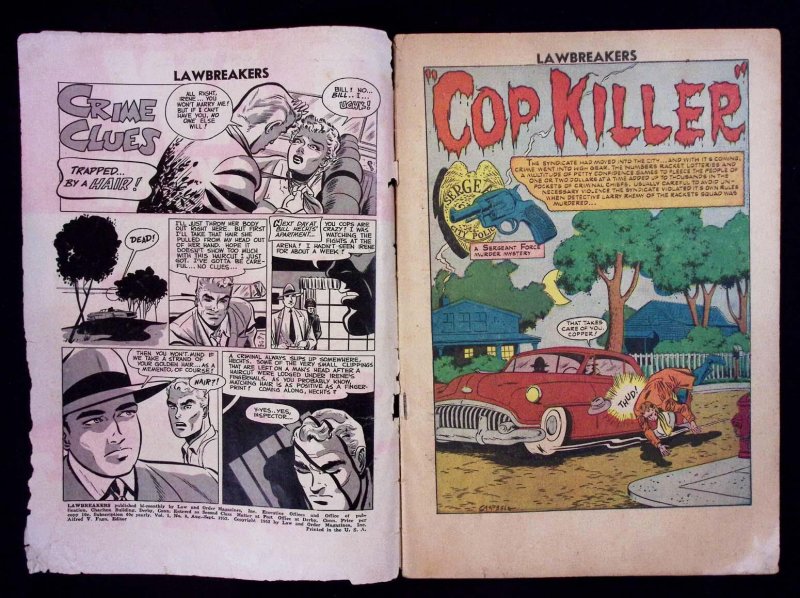 Lawbreakers 8 CHARLTON 1952 Law & Crime Comic Cop Killer Early Dick Giordano Art