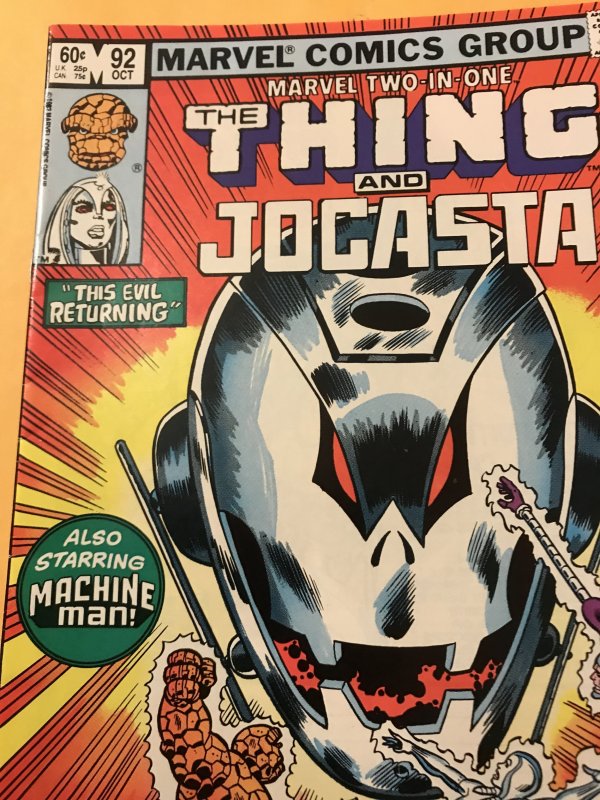 MARVEL TWO-IN-ONE #92 : 10/82 Fn; The Thing & JOCASTA & MACHINE MAN, Ultron