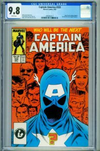 Captain America #333 CGC 9.8 1987-1st JOHN WALKER 399092017