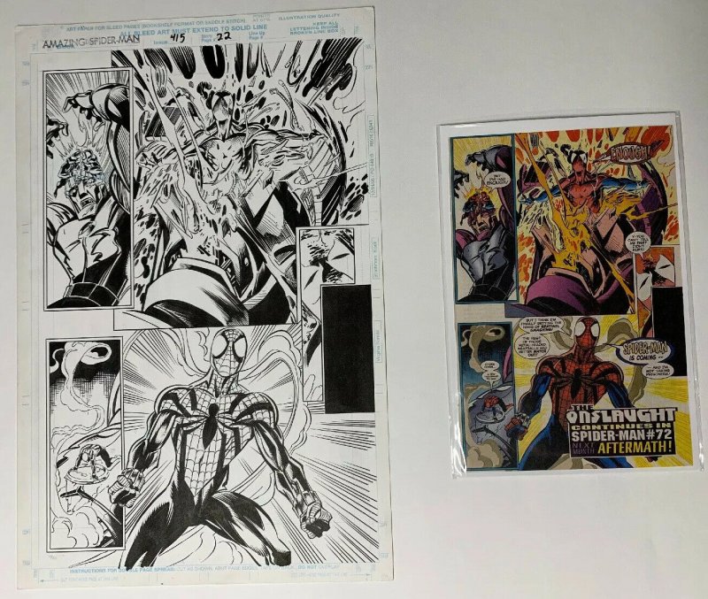 Amazing Spider-man 415 Original Art Pg 22 Mark Bagley 1/2 Splash Ben Reilly