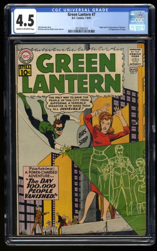 Green Lantern #7 CGC VG+ 4.5 Cream To Off White 1st Appearance Sinestro!