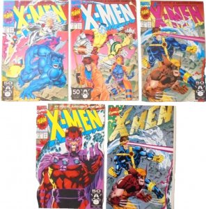 (1991) JIM LEE X-MEN #1 A-E 5 COVER SET! GATEFOLD!