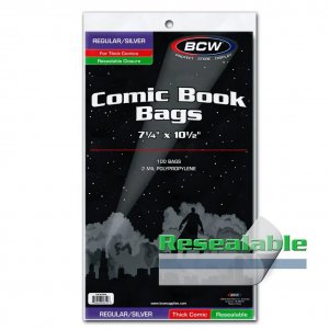 Resealable Silver/Regular Comic Bags - Thick 100 Bags per Pack