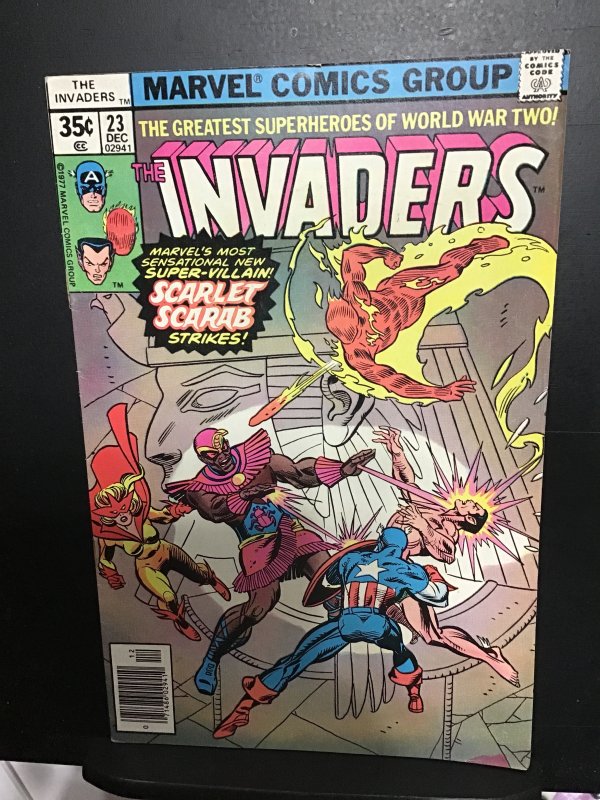 The Invaders #23 British Variant (1977) hi grade 1st scarab! FN/VF Wow