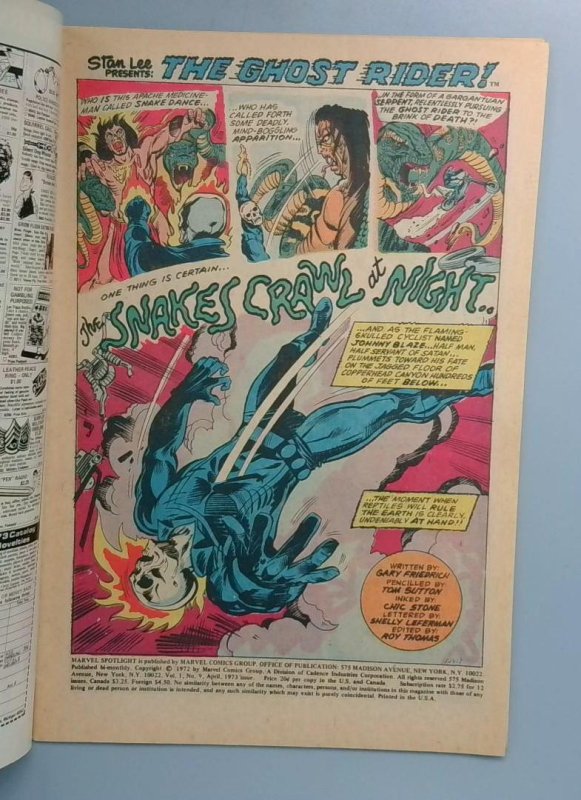 Marvel Spotlight #9 VF+ Early Ghost Rider Marvel 1973