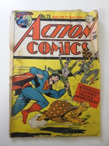 Action Comics #75 (1944) FR/GD Condition moisture damage, mold