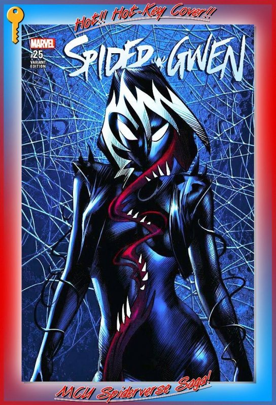 SPIDER-GWEN #25 HOT KEY COVER of GWENOM MIKE DEODATO Venom Miles Peter Spiderman