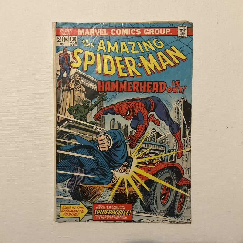 Amazing Spider-Man 130 Very Good/Fine Vg/Fn 5.0 Marvel 1974 First Spidermobile