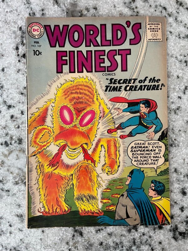 World's Finest Comics # 107 VF/NM DC Comic Book Superman Batman Flash Wonder HT1 