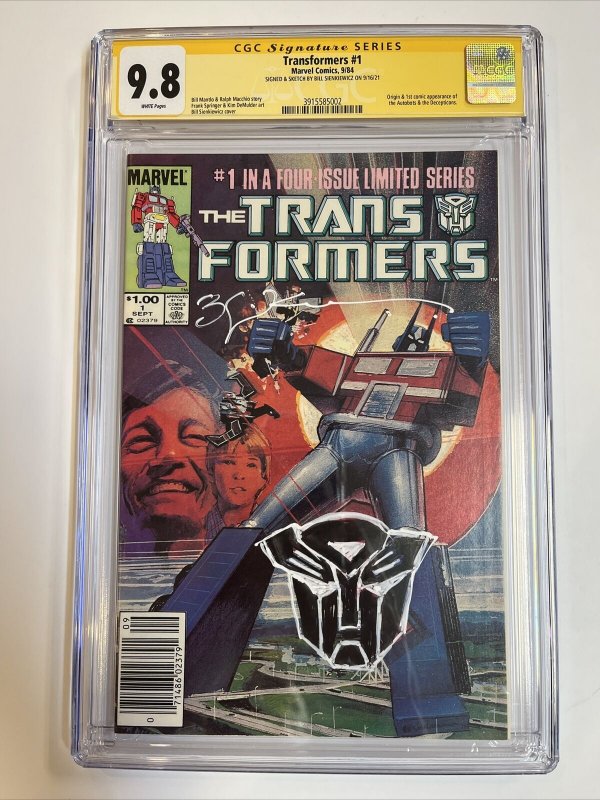 Transformers (1984) # 1 (CGC 9.8 SS) 1st App | CPV | Signed & Sketch Sienkiewicz