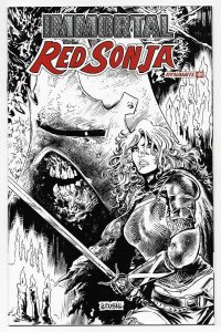 Immortal Red Sonja #1 Cvr T Acosta 1:7 B&W Variant (Dynamite, 2022) NM 