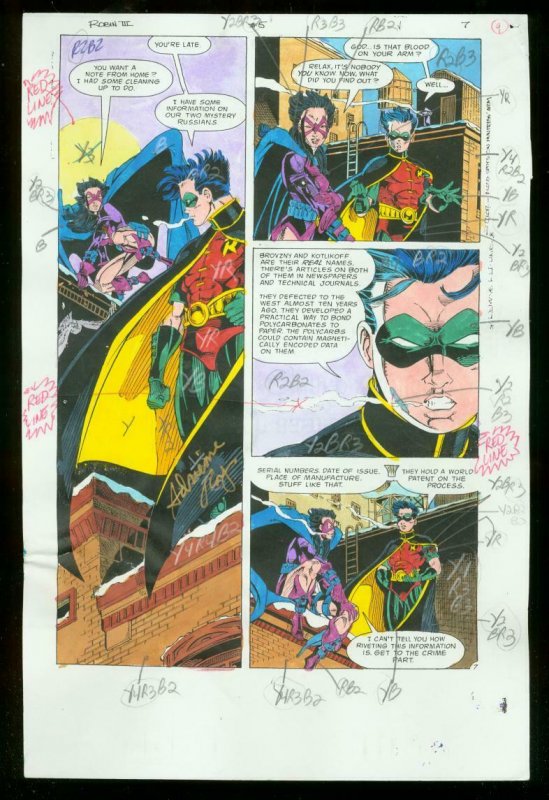 ROBIN III #5 PRODUCTION ART DC COLOR GUIDE 