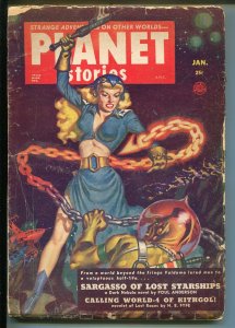 Planet Stories 1/1952-spicy Good Girl Art-pulp fiction-Poul Anderson-Jakes-G